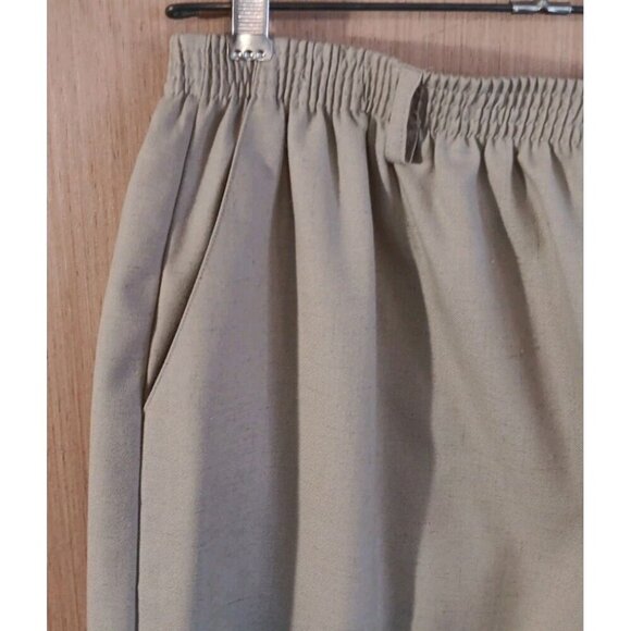 Alfred Dunner Sz 16‎ Women'sSkirt Pull on Midi A Line Tan Rear Slit Belt Loops - Picture 3 of 6